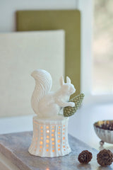 Dottir Nordic Design Squirrel On Tree Stump Candle Holder