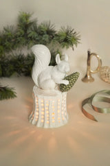 Dottir Nordic Design Squirrel On Tree Stump Candle Holder