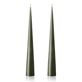 Ester & Erik Cone Candles 37cm Green Soil Set of 2