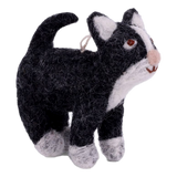 Gry & Sif Hanging Felt Cat Decoration Dark Grey