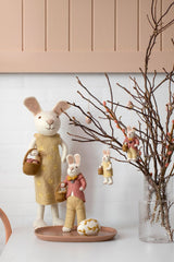 Gry & Sif Hanging Felt Girl Bunny With Snowdrop