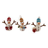 Gry & Sif Set of 3 Felt Snowman Decorations