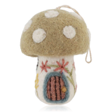 Gry & Sif Hanging Felt Spring Mushroom House With Embroidery