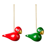 Kay Bojesen Set of 2 Christmas Birds Red & Green