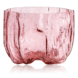 small pink crackle vase by Kosta Boda cut out image on white background
