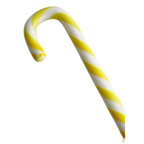 Kosta Boda Polka Candy Cane Decoration Yellow & White