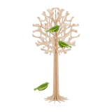 Lovi Tree 34cm Natural Wood With Light Green Birds