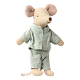 Maileg Little Brother Mouse In Matchbox Blue Spotty Pyjamas