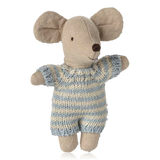 Maileg Baby Mouse in Carrycot Blue