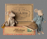 Maileg Mum & Dad Mouse In Cigar Box