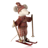 Maileg Big Sister Winter Mouse Rose With Ski Set
