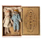 Maileg Mum & Dad Mouse In Cigar Box