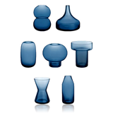 Orrefors Midsummer Mini Vases Limited Edition Midnight Blue Pack of 7