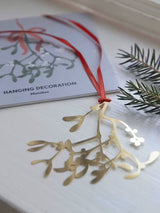 Pluto Hanging Christmas Decoration Mistletoe Gold