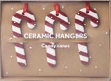 Pluto Ceramic Hanging Decoration Polka Candy Cane 3 Piece