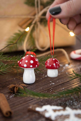 Pluto Ceramic Hanging Decoration Mushroom 2 Piece