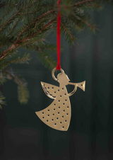 Pluto Hanging Decoration Trumpet Angel Gold