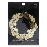 Pluto Hanging Oak Wreath Decoration Gold