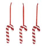 Pluto Ceramic Hanging Decoration Polka Candy Cane 3 Piece