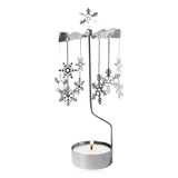 Pluto Rotary Candle Holder Snowfall Large Silver