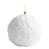 Uyuni LED Textured Snowball Candle 8 x 8 cm