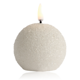 Uyuni LED Snowball Candle With Glitter Nordic White