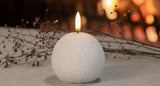 Uyuni LED Snowball Candle With Glitter Nordic White