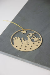 Pluto Hanging Christmas Decoration Gold Crib