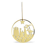 Pluto Hanging Christmas Decoration Gold Crib