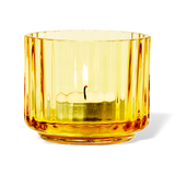 Lyngby Mouth Blown Glass Tealight Holder Amber