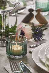 Lyngby Mouth Blown Glass Tealight Holder Copenhagen Green