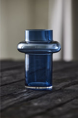 Lyngby Glass Vase Tube 40cm Dark Blue