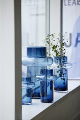 Lyngby Glass Vase Tube 40cm Dark Blue