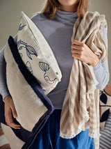 Broste Koi Cushion Cover Blue 50 x 50 cm With Pad