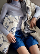 Broste Koi Cushion Cover Blue 40 x 60 cm With Pad