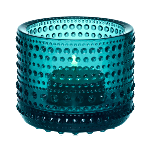 Iittala Kastehelmi Glass Votive 64mm Sea Blue