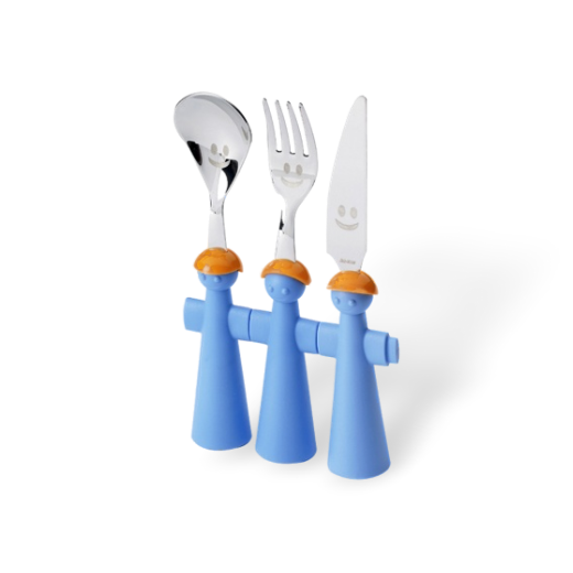 Trebimbi Puppet Cutlery Set by Rivadossi Sandro Blue