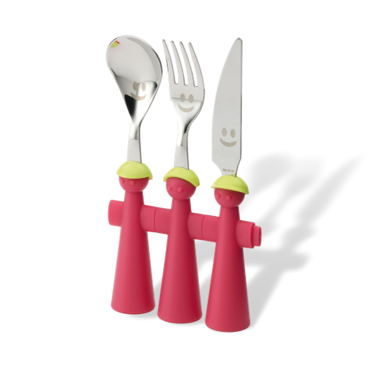 Trebimbi Puppet Cutlery Set by Rivadossi Sandro Pink