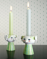 Bjørn Wiinblad Ceramic Eva Candle Holder Light Green 9.5cm