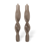 Broste Set of 2 Twisted Candles Linen