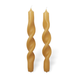 Broste Set of 2 Twisted Candles Ochre