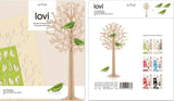 Lovi Tree 34cm Natural Wood With Light Green Birds