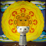 Bjørn Wiinblad Ceramic Eva Vase Soft Yellow