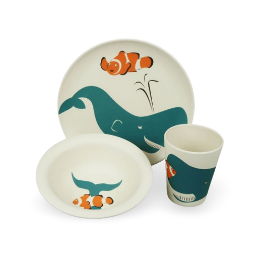 Zuperzozial Biodegradable Hungry Whale Childrens Meal Set