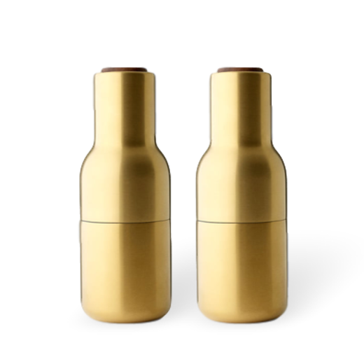 Audo Bottle Grinder 2 Pack Brushed Brass Walnut Lid