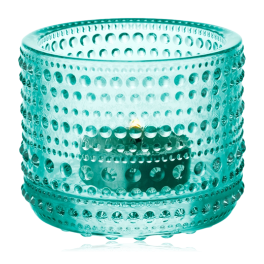Iittala Kastehelmi Glass Votive 64mm Watergreen