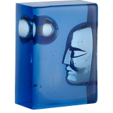 Kosta Boda Block Sculpture Azure Moon