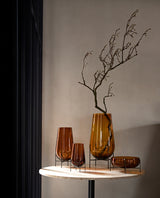 Audo Échasse Vase Amber and Bronzed Brass Small