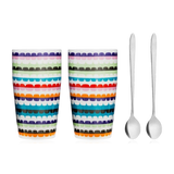 Sagaform Pop Latte Mugs With Spoon 2 Pack