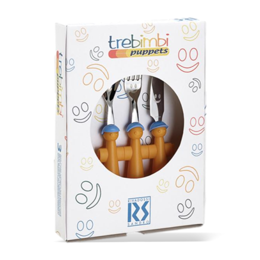 Trebimbi Puppet Cutlery Set by Rivadossi Sandro Orange